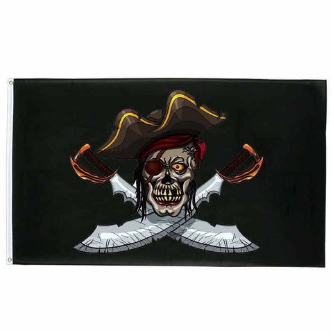 Piratenflagge - Totenkopf Säbel