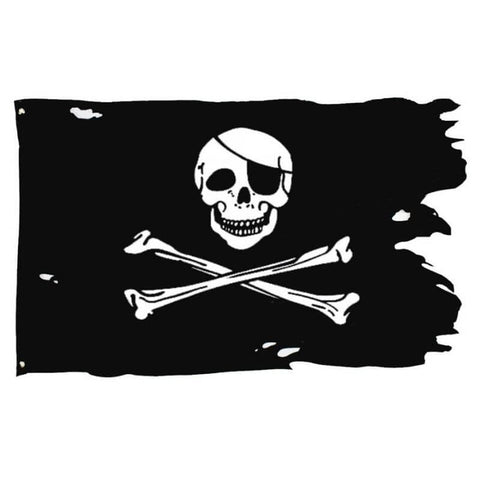 Zerrissene Piratenflagge