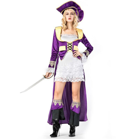 Piratenkostüm Dame Violett